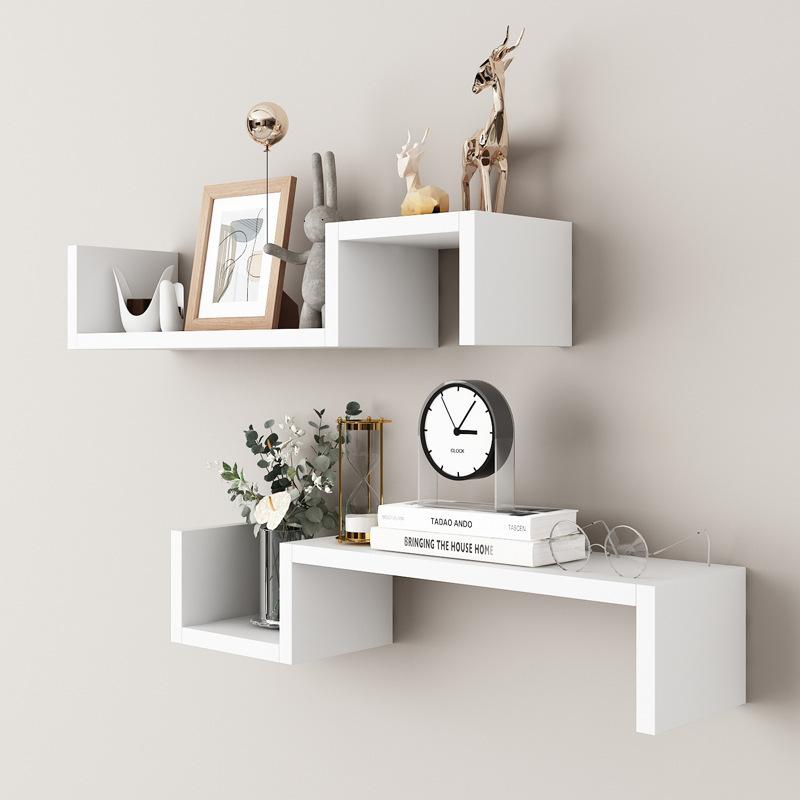 Living room wall decoration wall shelf bedroom bedside wall hanging simple free combination personalized creative grid