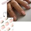 24 Pcs French Tip Press On Nail Short Square False Nail Swirl Acrylic Nail Green Full Cover Stick On Nail