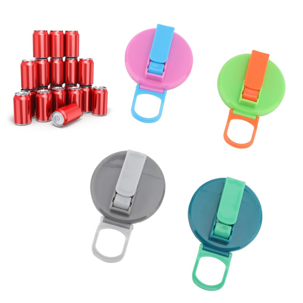 4pcs Soda Can Lid with Silicone Straw Reusable Leak Proof 2.13in Silicone Straw Can Cover for Daily Use