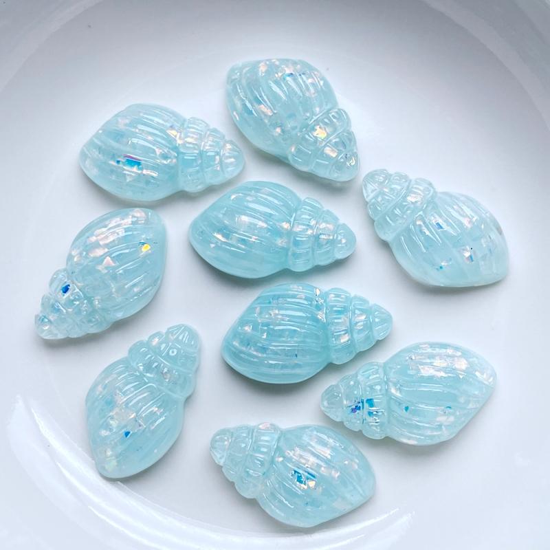 

20Pcs Mix color Lovely Shell Conch Shape Resin Rhinestone Flat Back DIY Hair Bows Clips Embellishment Accessories Crafts Resin