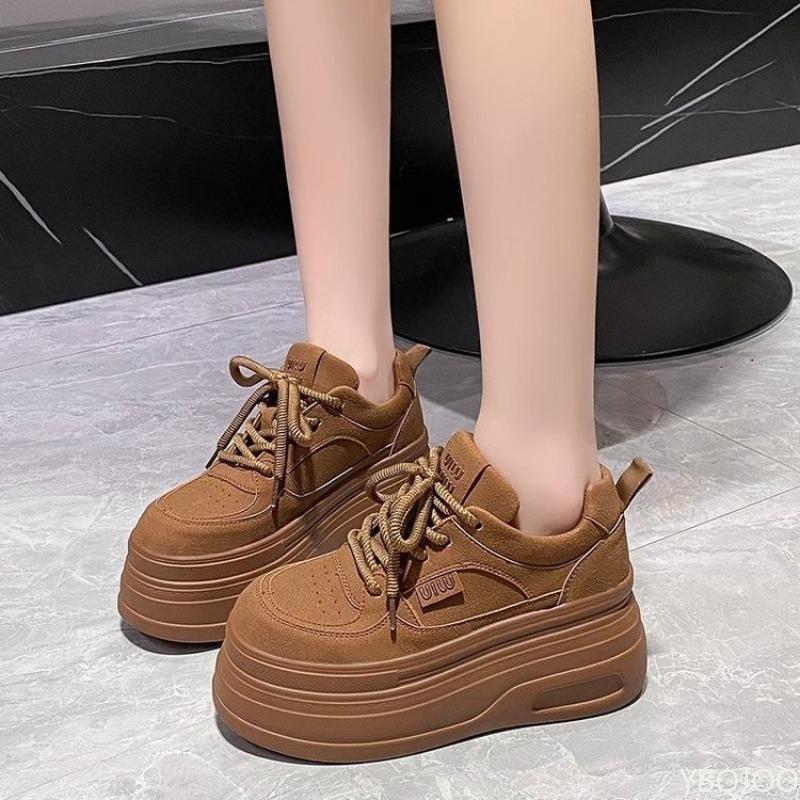 Fashion Height Increasing Thick Soled Dad Shoes for Women New Versatile Sponge Cake Casual Sports Vulcanized Shoes Platform Sneakers