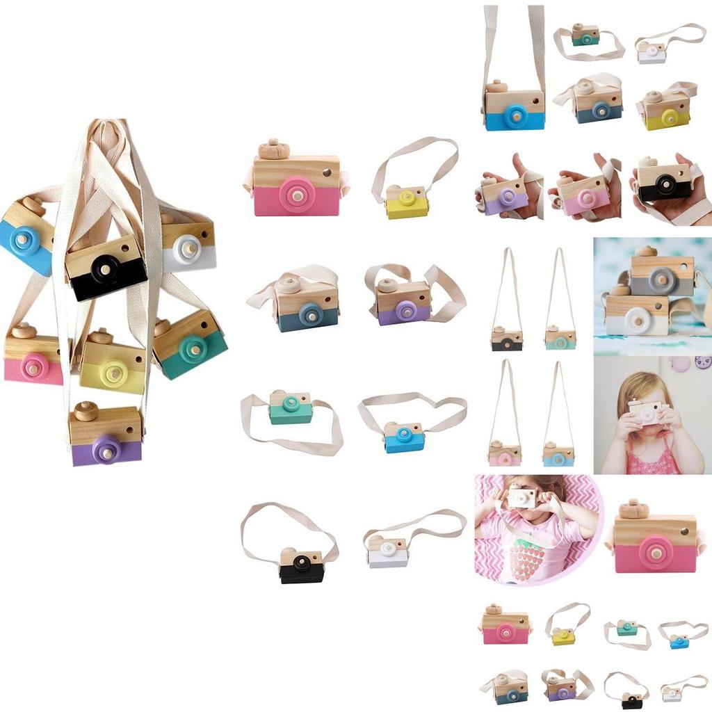 Wooden Camera Toy For Kids Unisex With Smooth Finish And Cotton Rope**