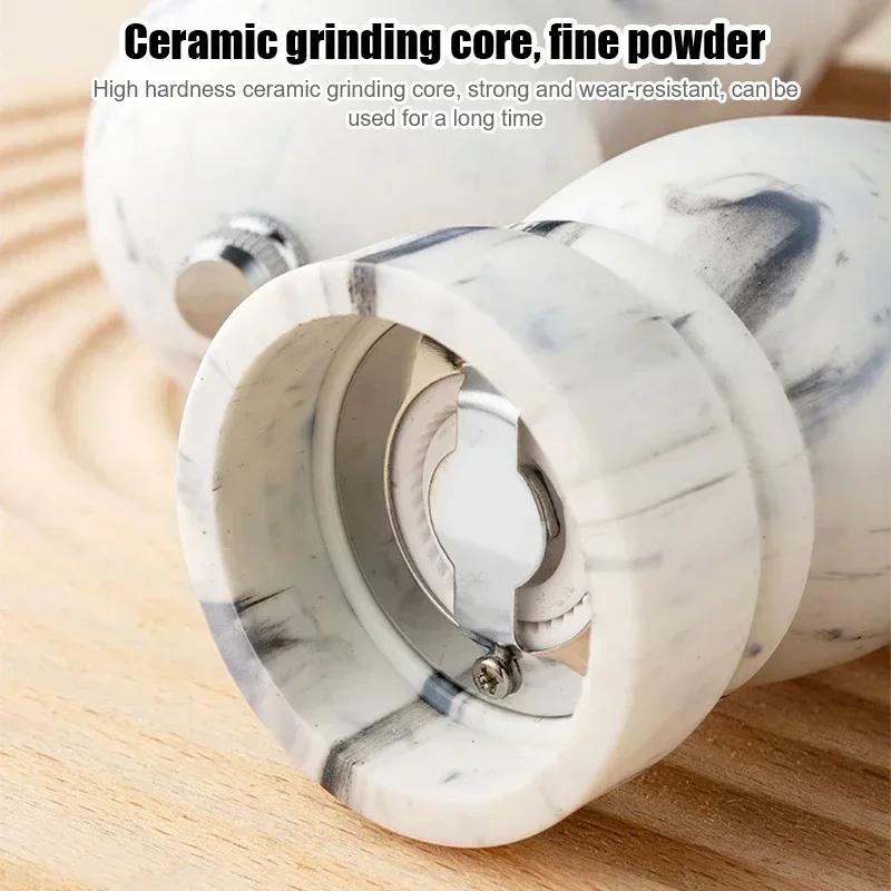 Plastic Pepper Grinder 6 Inch Salt and Pepper Mill with Adjustable Ceramic Spice Pepper Grinding Seasoning Bottle Cooking Shaker