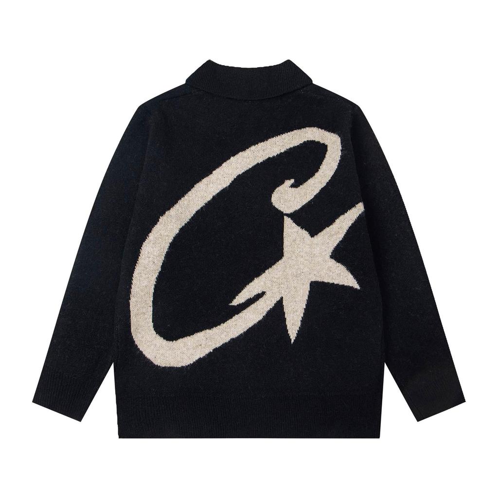 Corteiz Trendy Woolen Zipper Cardigan - American Retro Street Hip Hop Unisex Jacket