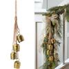 Gold Metal Vintage Cow Bells With Jute Hanging Rope For Weddings, Christmas