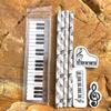 Music Note Pattern Student Stationery: Wooden Pencil and Eraser Set for Children