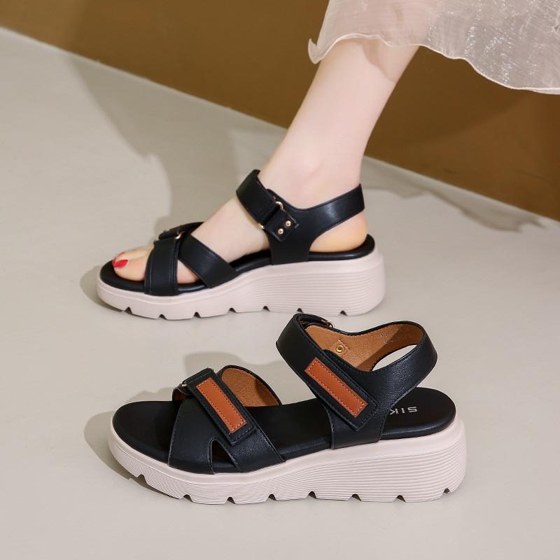 Women's Platform Sandals SIKETU Summer Velcro Thick Sole Casual Beach Shoes Lightweight Non-Slip