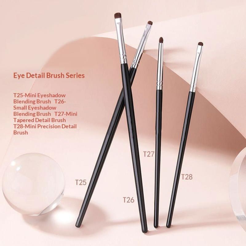 4/6Pcs Eye Detail Brushes Set Horse Hair Eyeshadow Brushes Undereye Smudge Brushes Soft Eyeliner Brush Perfect Eye Makeup Tools