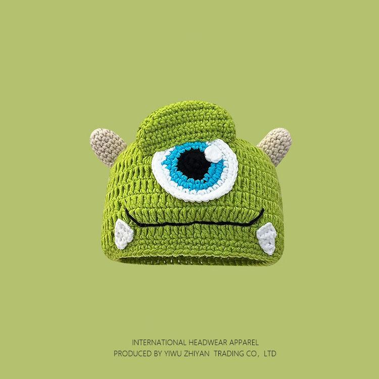 Ruffian Baby Monster Shrek Knitted Pullover Autumn and Winter Devil Long Braid Cartoon Handmade Wool Hat Tide