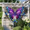 Purple Butterfly Heart-Shaped Painted Style Sunlight Catcher, Ideal Gift for Butterfly and Art Lovers, Valentine's Day Gift, Nurseries, Vintage Home D