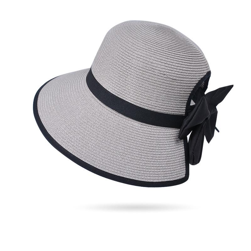 Summer Straw Hat For Women With Large Brim And Ribbon Bow For Beach And Sun Protection