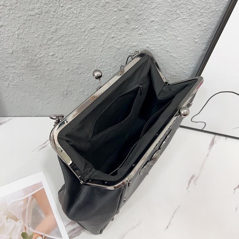 Neue trendige Retro Clip Damen Handtasche Schultertasche Umhängetasche