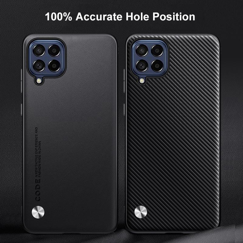 Luxury PU Leather Case For Samsung Galaxy M33 5G Back Cover Matte Silicone Shockproof Full Protection Phone Case For Samsung M33