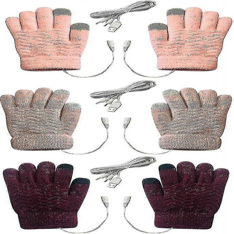 Rękawice Podgrzewane USB, Elektryczne Rękawice Zimowe Damskie Ciepłe Ogrzewanie Dwustronne Pełne Dłonie Rękawice Ładowane przez USB, Do Narciarstwa Pieszych Wędrówek Ciepłe Outdoor G