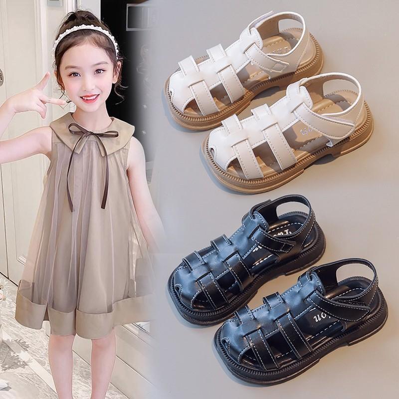 Children Beach Shoes Hollowed-out Breathable Kids Sandals T-strap 2025 Summer New Boys Girls Princess Shoes Soild Color