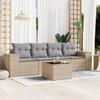 VidaXL Garden Lounge Set with Cushions 5 Pcs, Patio Sofas, Patio Furniture Set, Outdoor Furniture, Beige 3222288