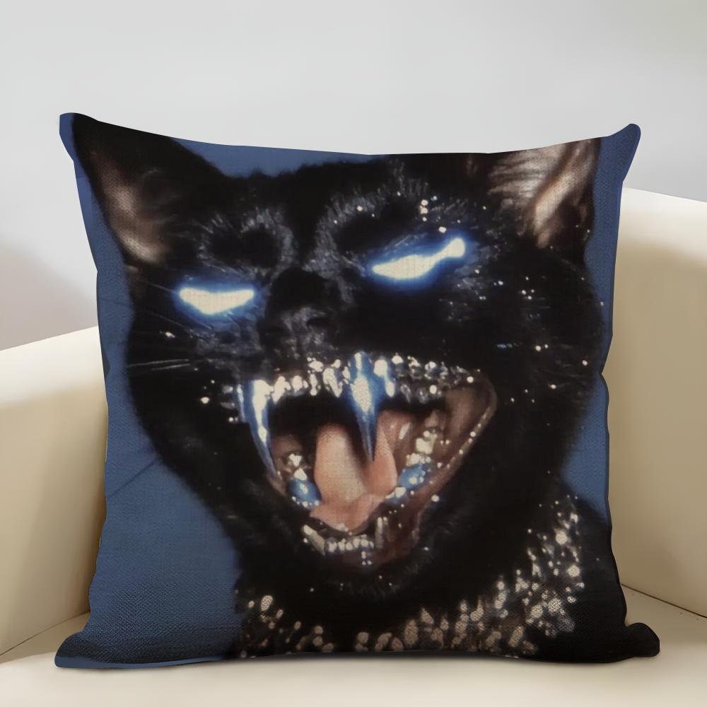 Wild Cats Cushion Cover Household Decoration Linen Sofa Cushion Cover: Skin-Friendly & Breathable with Invisible Zipper