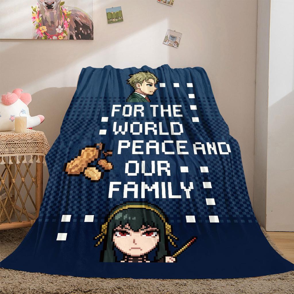 SpyxFamily Pretty 2D Cartoon Flannel Blanket, Print Decoration for Bed, Soft Sofa Travel Picnic Blanket_LIAN
