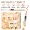XinyiArt Direct Liquid Skin Color Acrylic Marker Soft Head Press-free Art Painting Skin Tone Paint Pens with Waterproof for Rock