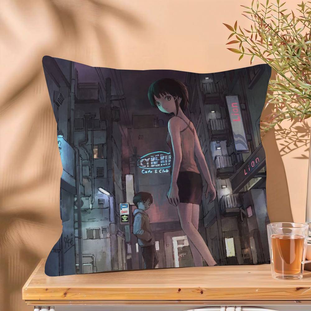 serial experiments lain Pillow Gift Home Office Decoration Bedroom Sofa Car Cushion Cover case 45x45