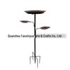 Wrought Iron Leaf-Shaped Bird Feeder & Bath Stake for Outdoor Gardens