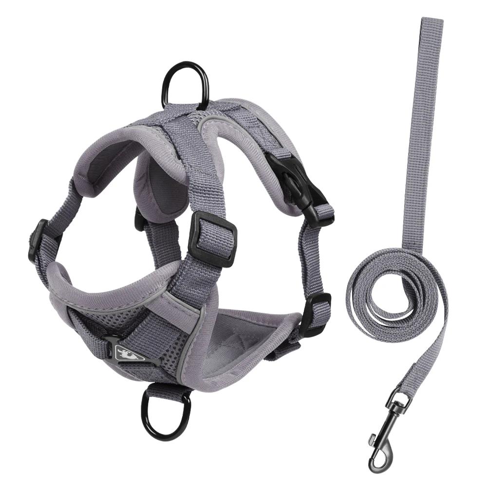 Dog Harness Leash Fordogs Garment For Dog Cat Harness Reflective Breathable And Anti-Shake Puppy Lead