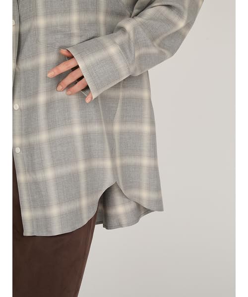 Emi Check Gray Women's Overshirt, 13WFB254049,