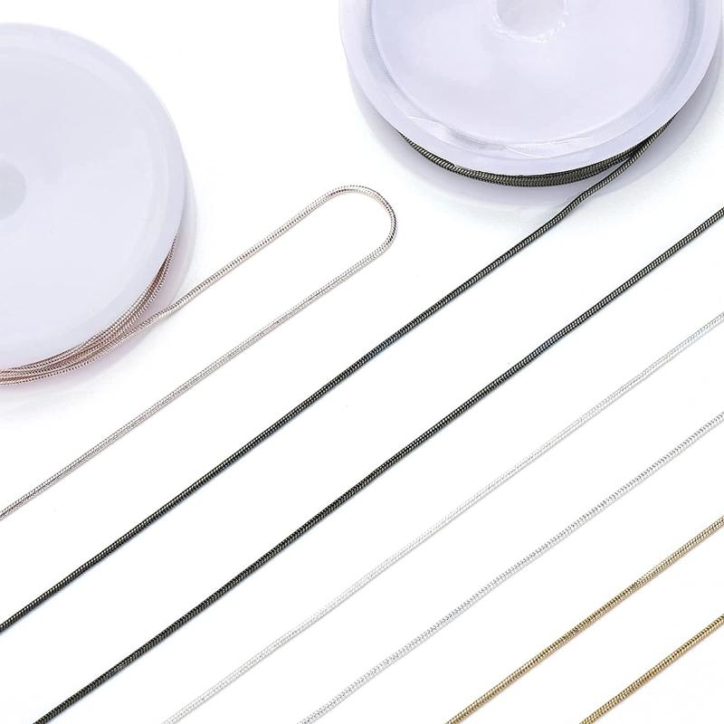 4 Rolls Snake Chains 8 Lobster Clasps 50 Jump Rings 30 Connectors Clasps for Layered Y Necklace Choker Bracelet Jewelry