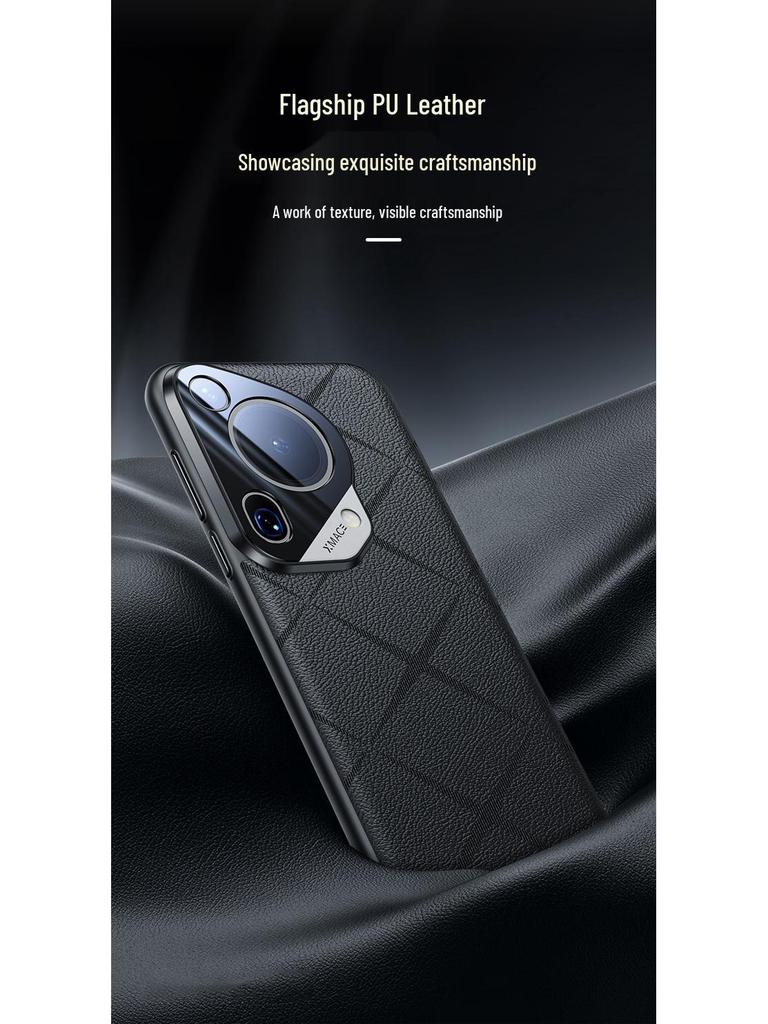 P70U Matte Embossed Leather Phone Case with Edge Protection & Anti-Fingerprint Film