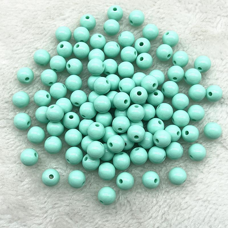 4/6/8mm Runde Anhänger Acrylperlen Lose Abstandshalterperlen zum Schmuckbasteln DIY Handgemachtes Armband Halskette