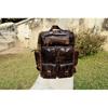 17" Leather Backpack, Travel Rucksack, Vintage Laptop Bag, Hiking School College Backpack, Outdoor Shoulder Daypack for Men Women