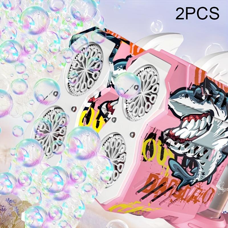 American popular toy light-emitting electric 2PCS bubble gun, high-capacity bubble maker, light-emitting port, essential travel