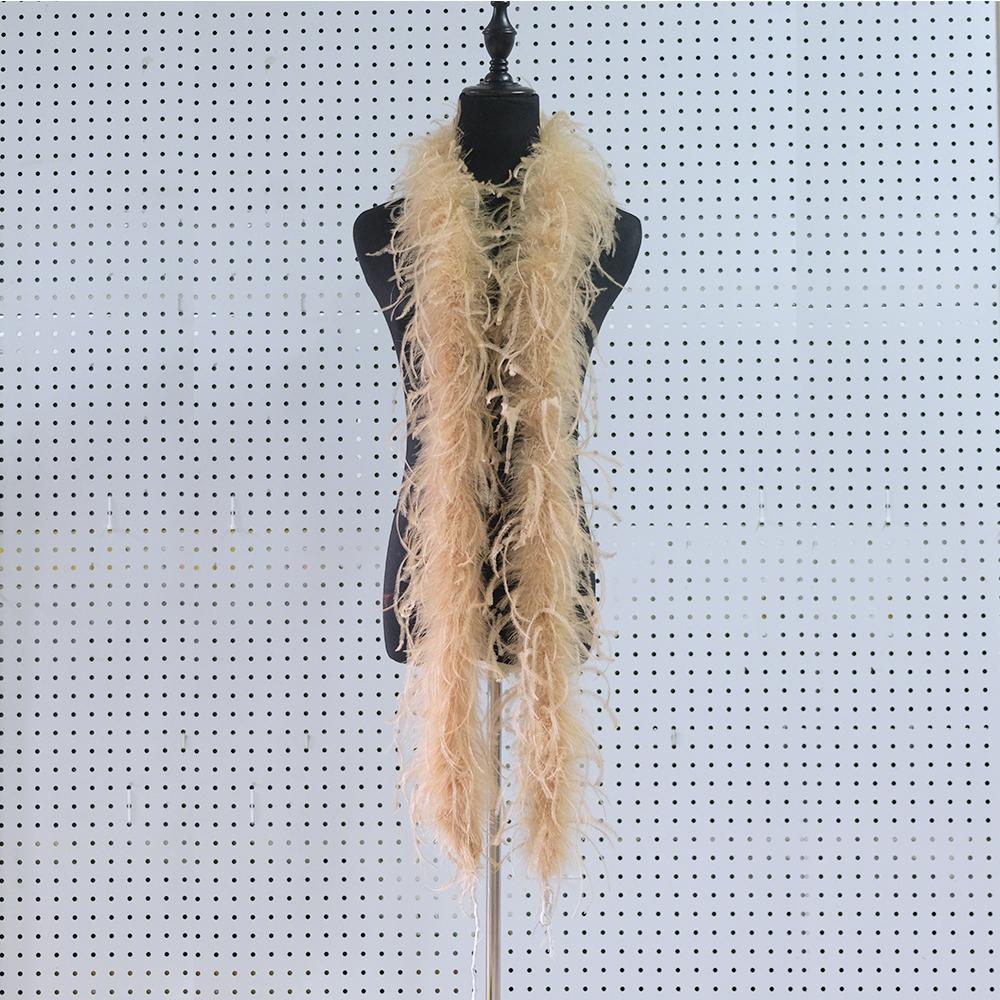 2 Metes Fluffy Ostrich Feather Boa Trim for Party Shawl Craft Ostrich Feathers Boa Wedding Dress Decoration Scarf 5/10/15/25ply
