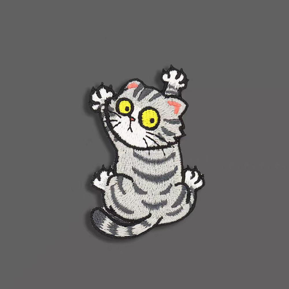 3Pcs/Set Cute Naughty Cat Embroideried Patches Animal Badge For Clothing DIY Decoration Applique