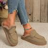 Fashion Warm Mules Slippers Women 2025 New Plush Thickened Comfortable Indoor Outdoor Solid Cotton Shoes Fashion Casual Shoes 2025