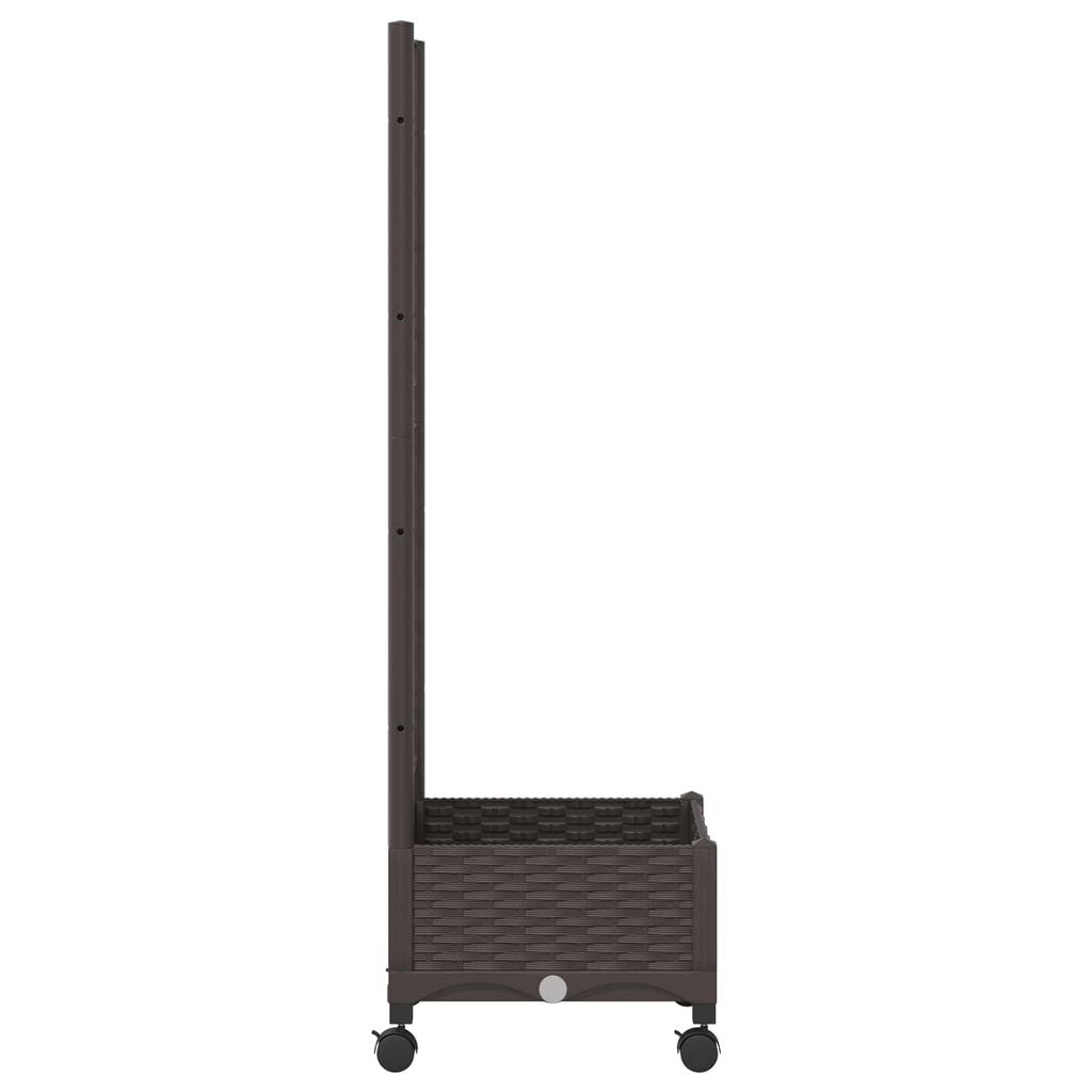 Planter with Trellis and Wheels Brown 40 X 40 X 131.5 Cm PP