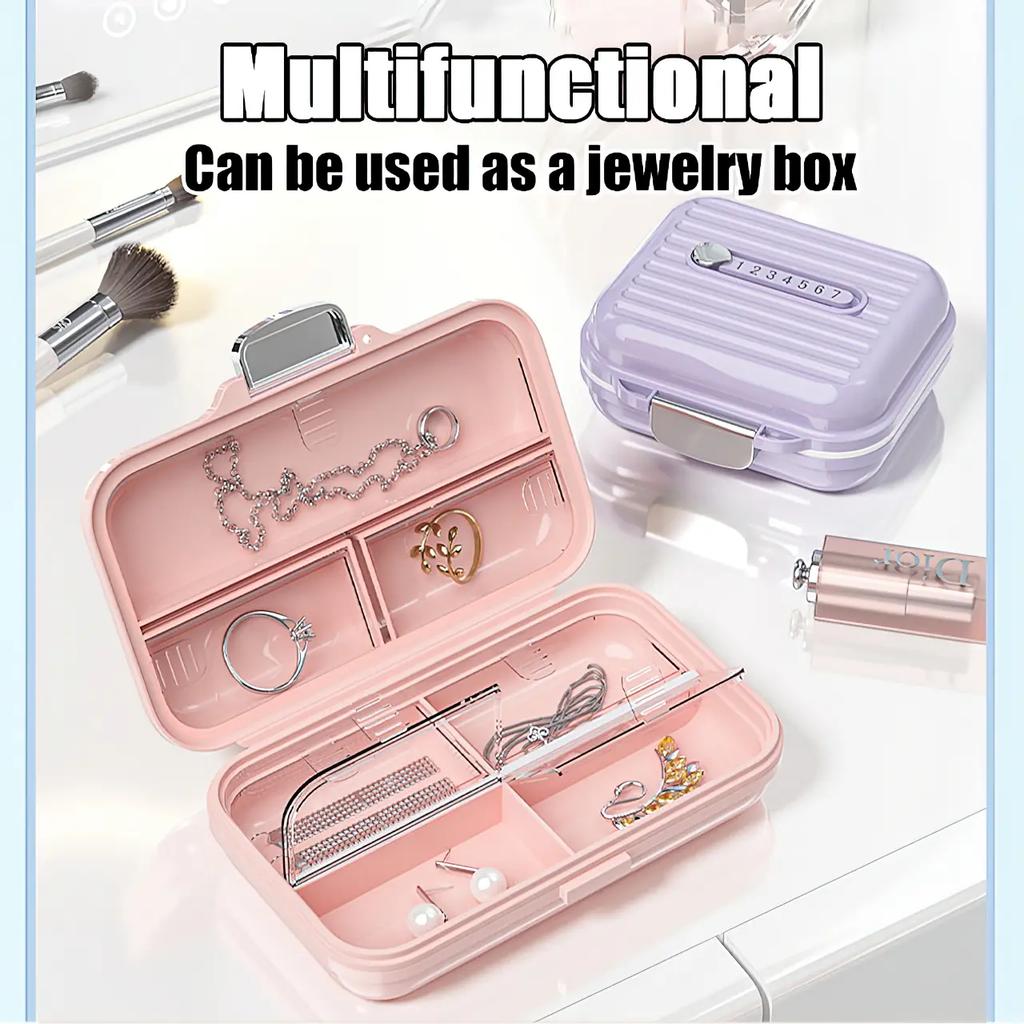 Portable Pill Box Waterproof Medicine Storage Device Travel Pill Compact Pill Storage Container For Daily Vitamin Supplements Suitable