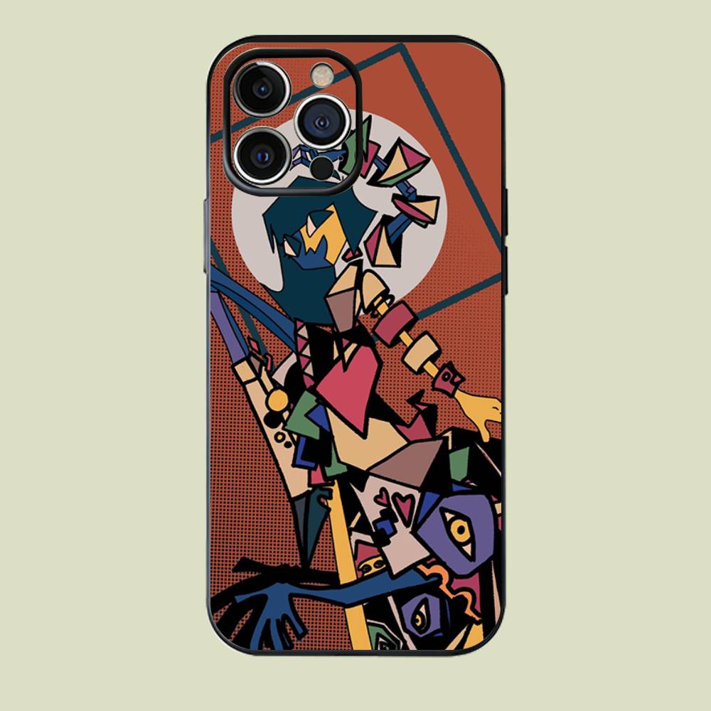 Anime E-Ena Graphic Sthetic Black Matte Phone Case For iPhone 17 16 15 14 13 12 Pro Max Silicone Soft Back Cover