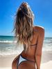 Colorful Women's Backless Triangle Bikini Swimsuit - European and American Style