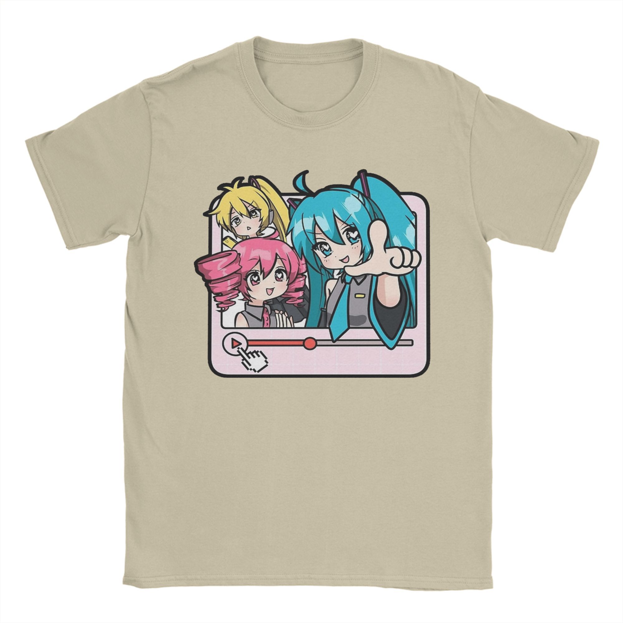 

Triple Baka Kasane Teto Akita Neru VOCALOID Плейлист Пісня Футболка 100% Бавовна Вінтажні Футболки Одяг з Коротким Рукавом M