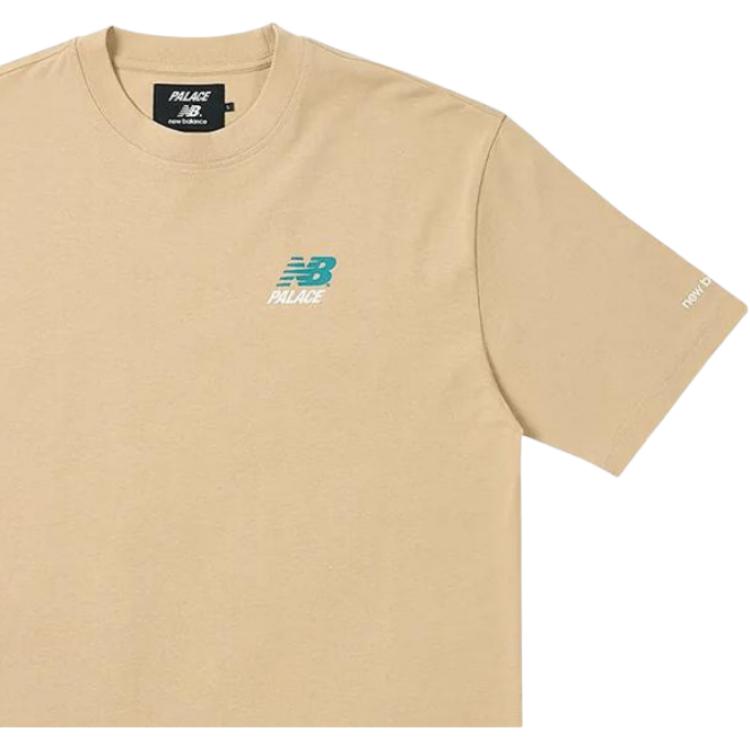 Palace X New Balance Logo T-Shirt Tan Unisex Tops P24NBTS003