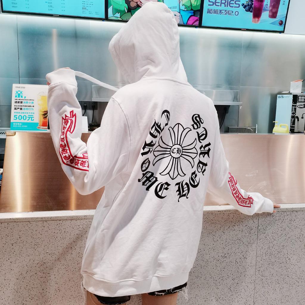 8084 CHROME HEARTS 2025 New Spring and Autumn Plus-size Thin Style Classic Style Logo Hooded Sweatshirt for Couples