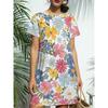 Plus Size, Self-developed Plus Size Casual Plant Print Dress