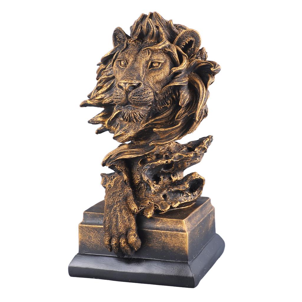 Lion Resin Statue Innovative Vintage Exquisite Lion Figure for Home Decoration Living Room Porch