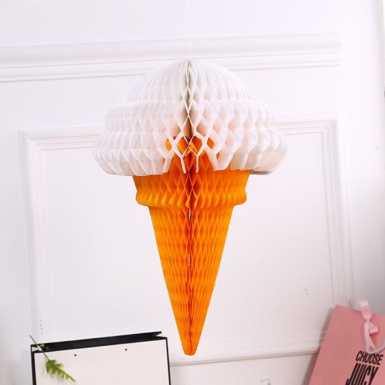 Ice Cream Centerpiece Foldable Vibrant Color Party Accessory Party Birthday Baby Shower Party Ice Cream Centerpiece for Family