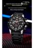 SANDA Men's Quartz Waterproof Watch with Calendar, Simple Design, Three Dials, Six Hands, and Steel Strap.