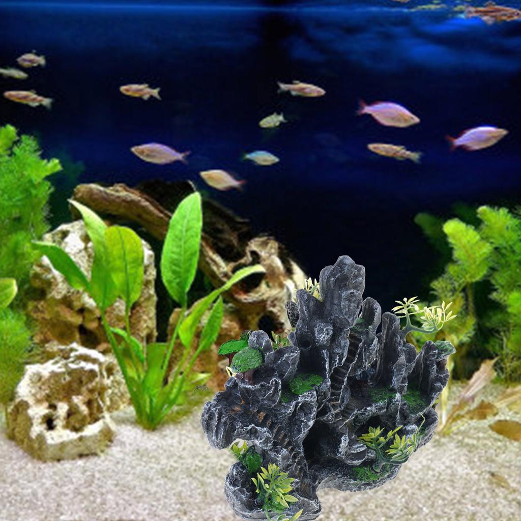 Realistic Mountain View Rockery Aquariums Ornaments Nature Lookings Fishtanks Shelter Cave Safe Resin Landsccape Decors