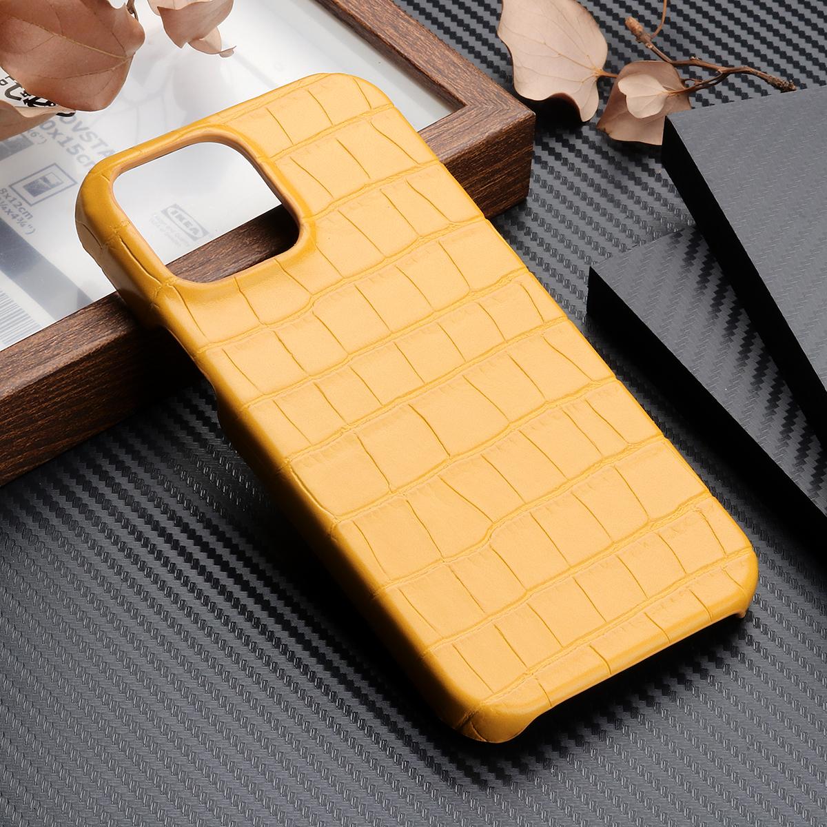 

Чохол зі шкіри з тисненням під крокодила для iPhone 16 15 13 14 11 12 Pro Max 13 Mini XR X XS Замшева підкладка Тверда PC Протиударна кришка For iPhone XR жовтий