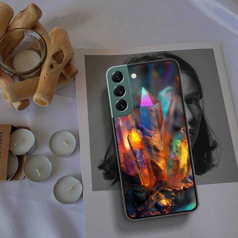 Natural Crystal Diamonds Phone Case For Samsung Galaxy S22 S25 Ultra S21 S10 Plus S26 Edge S20 S23 S24 FE Cover Silicone Sof