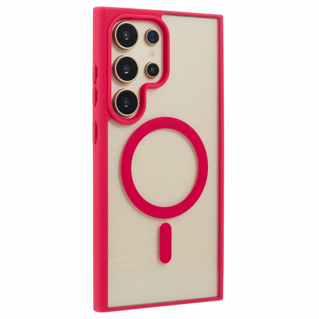 For Samsung Galaxy S24 Ultra Magnetic Case Shockproof PC+TPU Clear Phone Cover